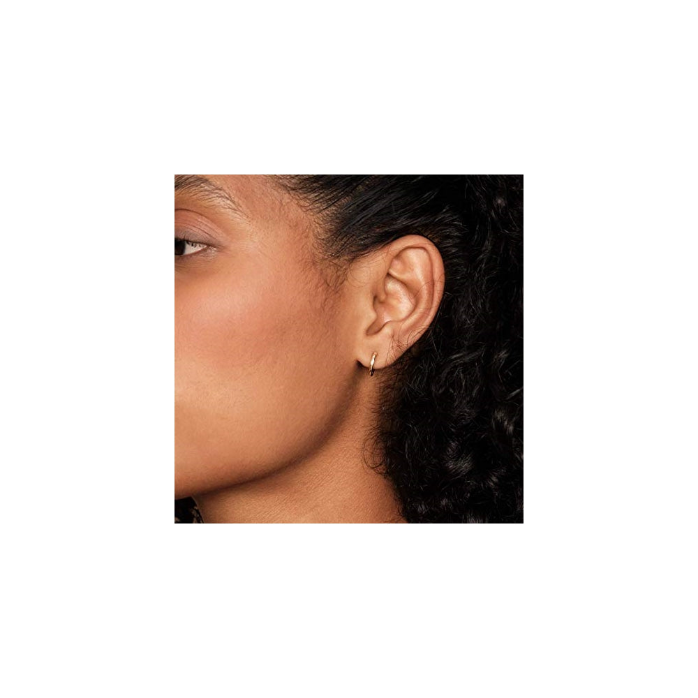 Aretes de aro chapados en oro de 14 quilates para mujer