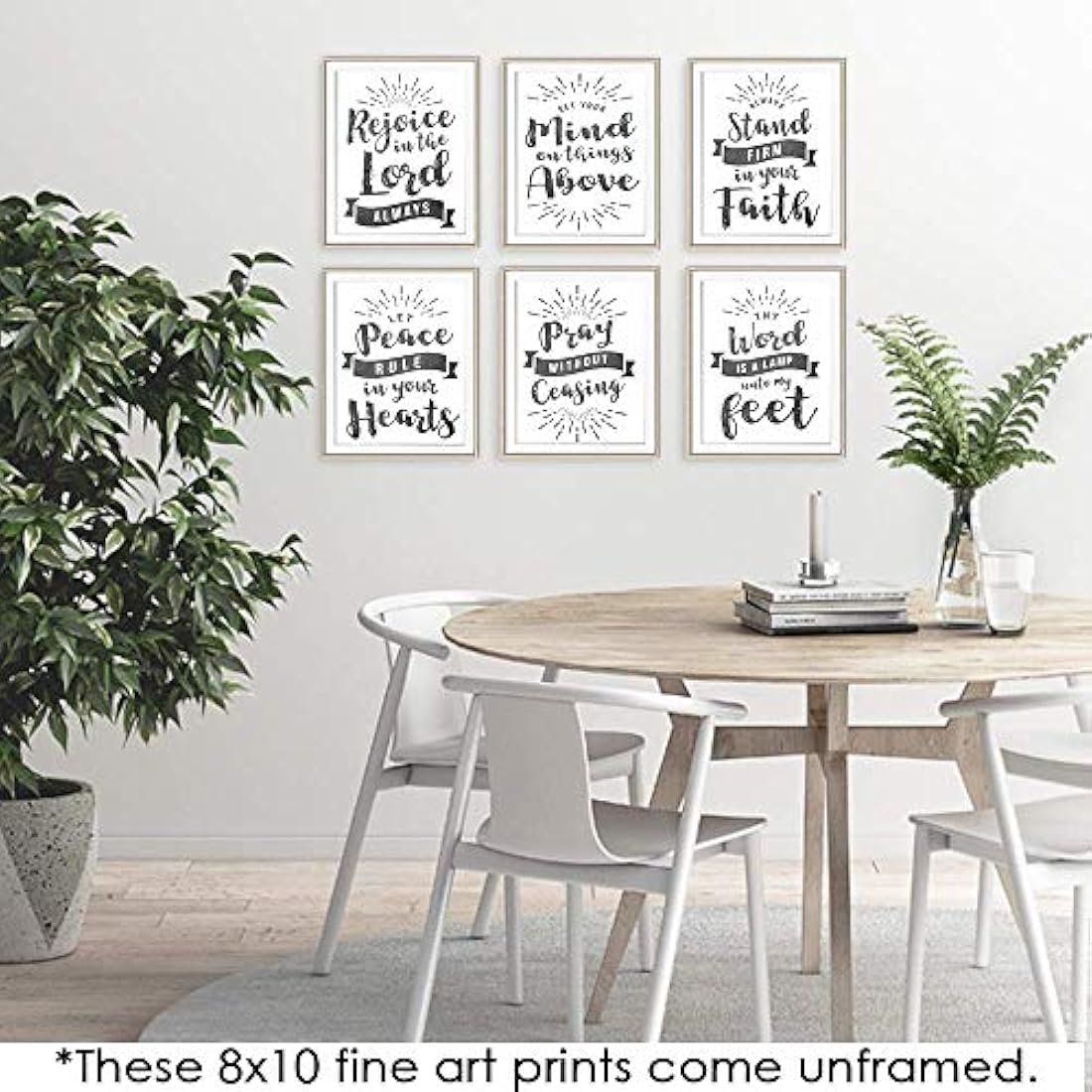 Impresiones cristianas (juego de 6) - Sin marco - 8x10