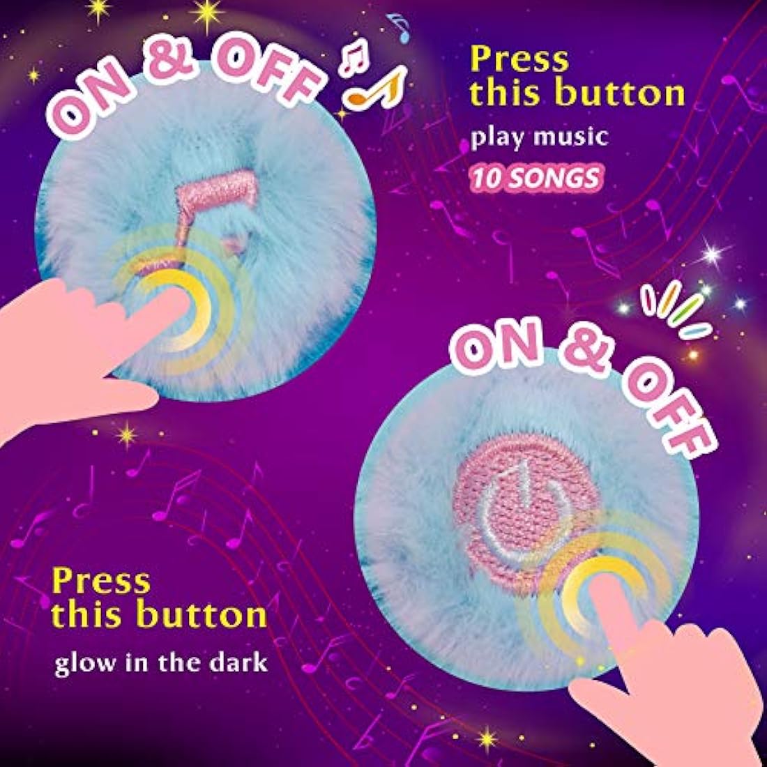 Almohada de peluche con diseño de dinosaurio musical