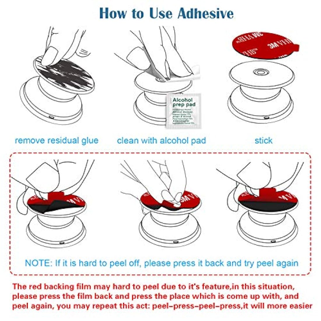 VOLPORT - Juego de 6adhesivos para telefono movil