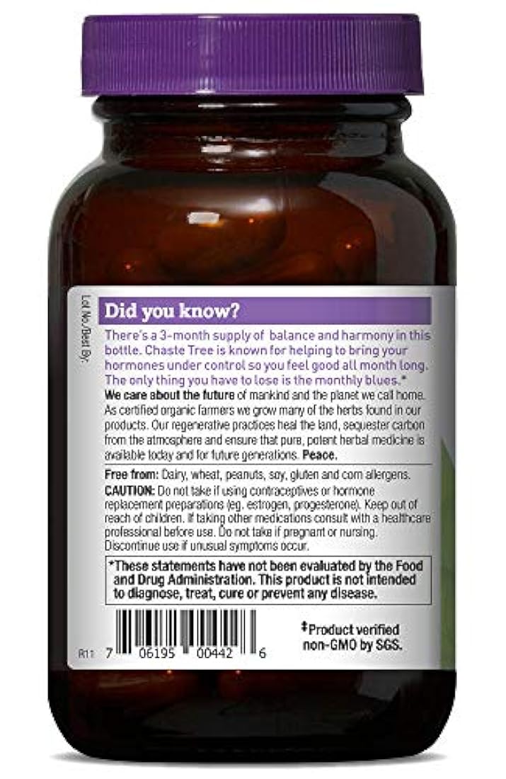 Cápsulas de árbol casta no transgénico, suplementos orgánico