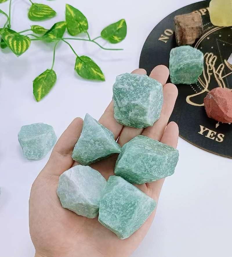 Aventurina verde de 2 pulgadas, piedras naturales en bruto