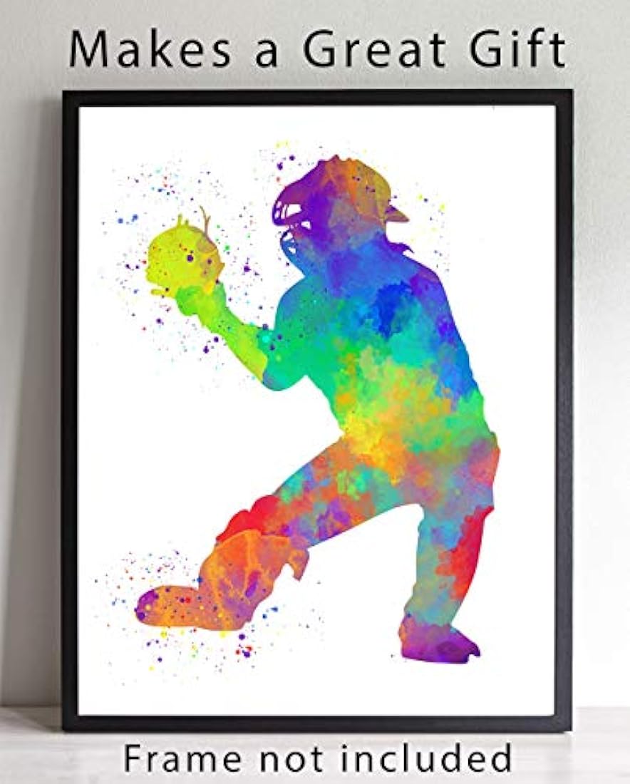 Impresión de arte abstracto de pared de béisbol 11x14