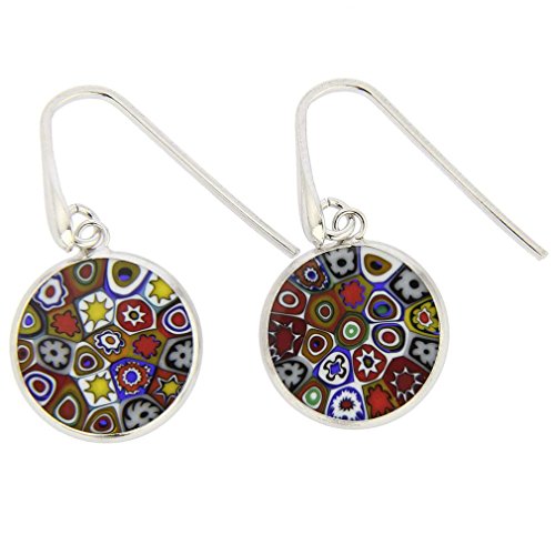 Pendientes redondos colgantes Multicolor - Plata