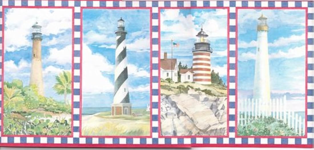 Cenefa pre-pegada decorativa para pared diseño Faro(5 yards)