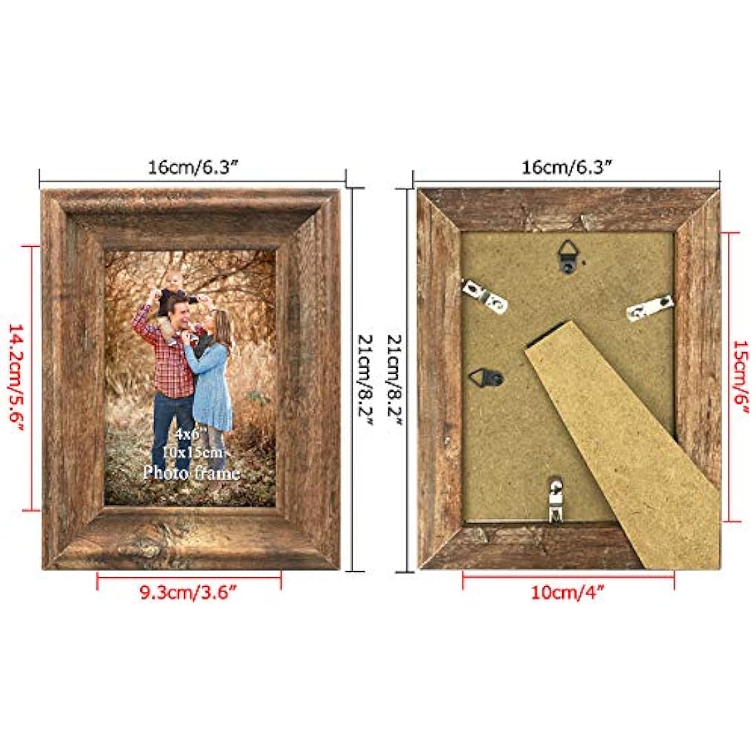 Dreamyard - Juego de 2 marcos de fotos de madera vintage