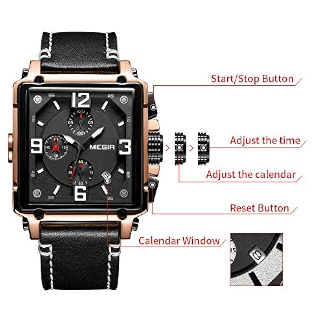 Reloj analógico de cuarzo con cronógrafo