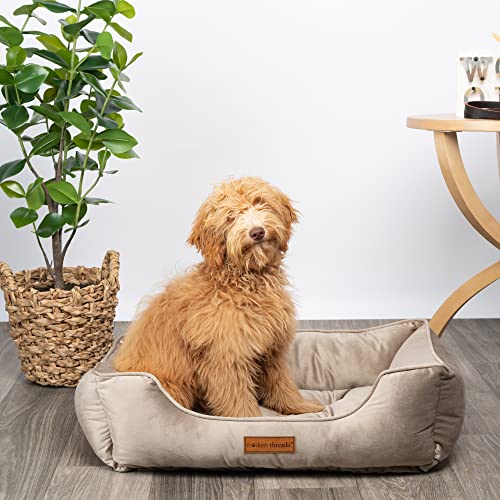 Modern Threads Luxury Dog Bed, Tufted Velvet Cuddler, for Small to Medium Dogs, Machine Washable