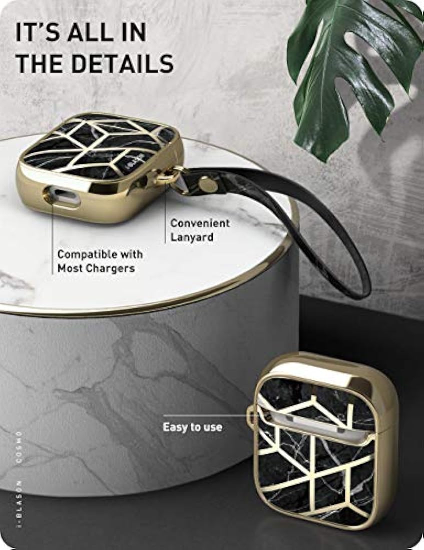 Serie i-Blason Cosmo - Funda para AirPods, 360 ° Negro