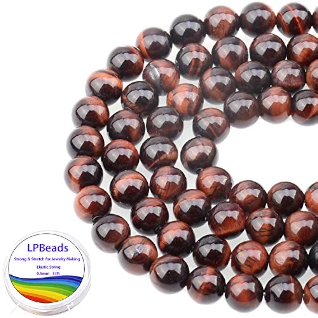 Cuentas sueltas redondas naturales de 0.315' para bisutería