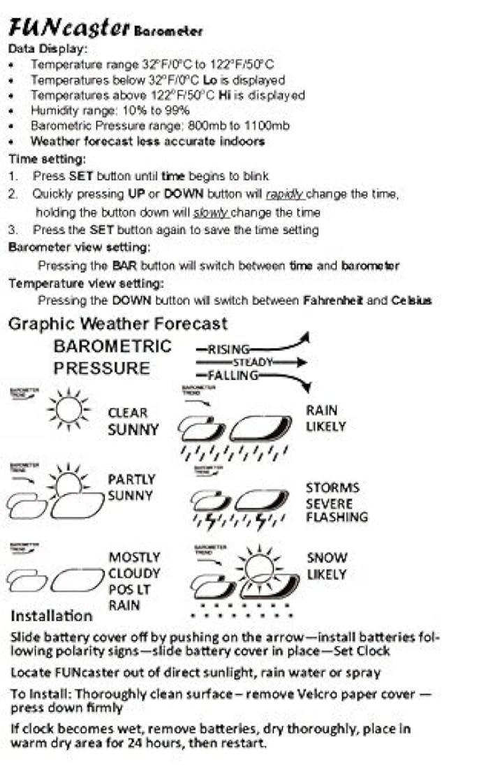 Reloj de barómetro para carrito de golf