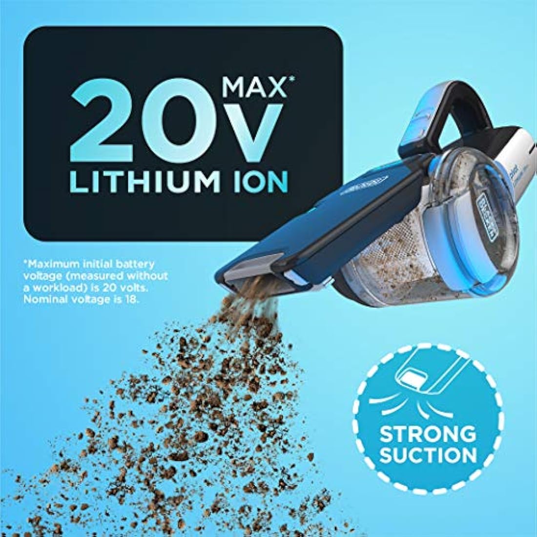 DECKER NEGRO BDH2000PL MAX Aspiradora de pivote de litio