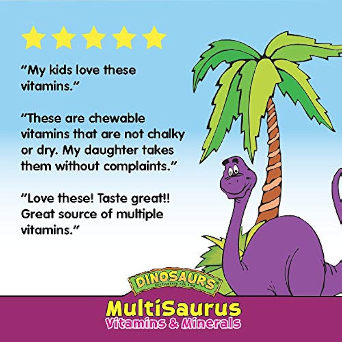 Vitaminas y minerales KAL para niños multisaurus | Sabor a bayas mixtas | Multivitamina para niños una vez al día | 90 masticables