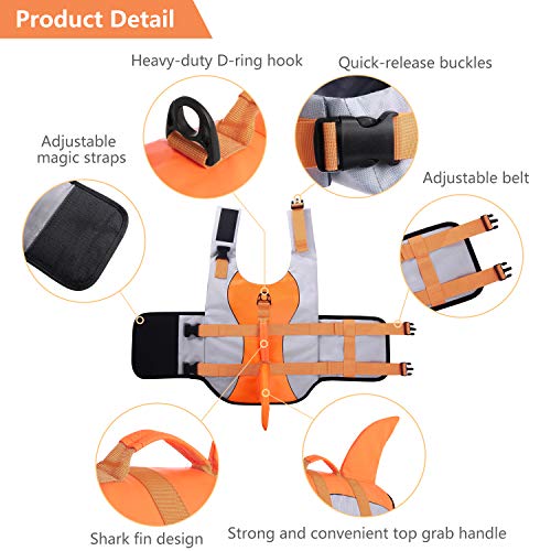 ASENKU Chaleco salvavidas para perros, chaleco flotante para mascotas, salvavidas, para la seguridad del agua de la piscina, la playa, la lancha