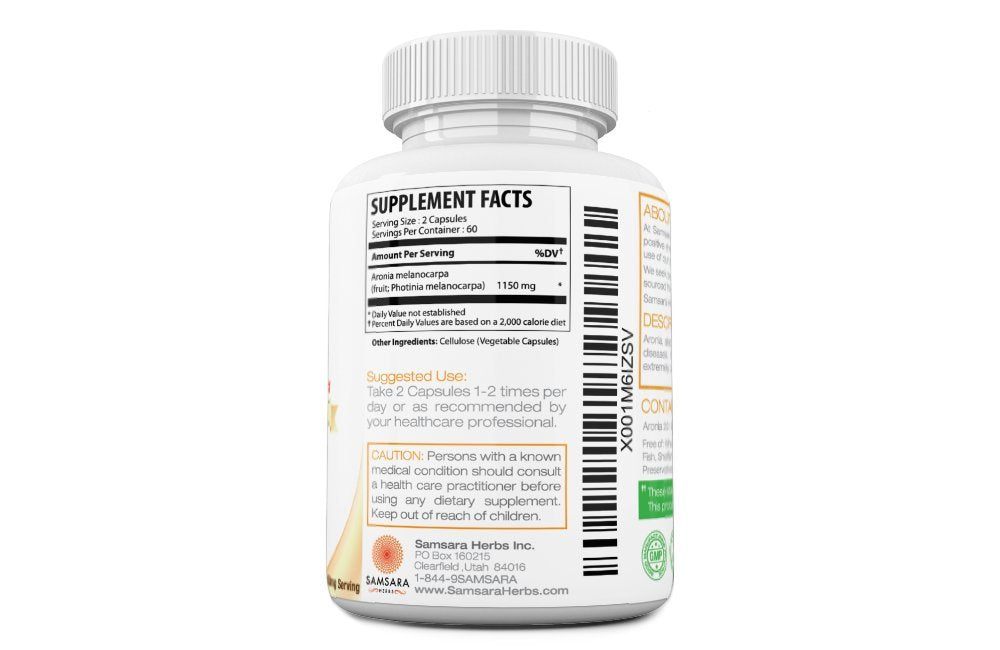 Aronia Concentración 20:1 120 cápsulas 575mg por cápsulas