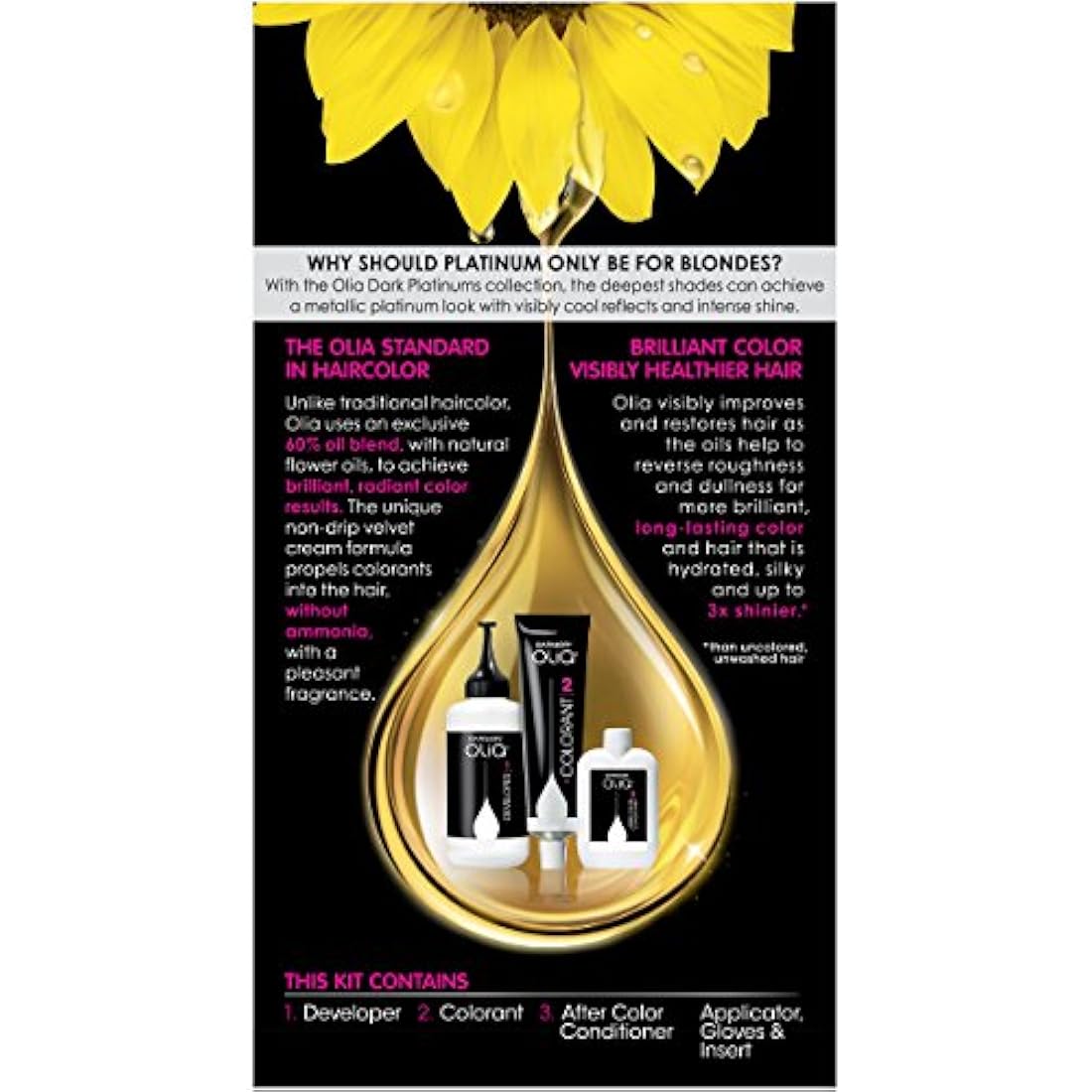 Garnier - Tinte Garier Olia permanente para el cabello, Total 1, 3.11