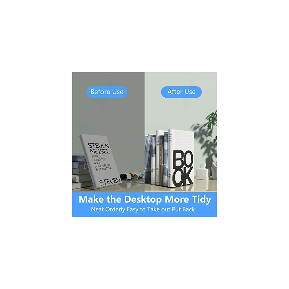 Sujetalibros de metal para escritorio de estantería