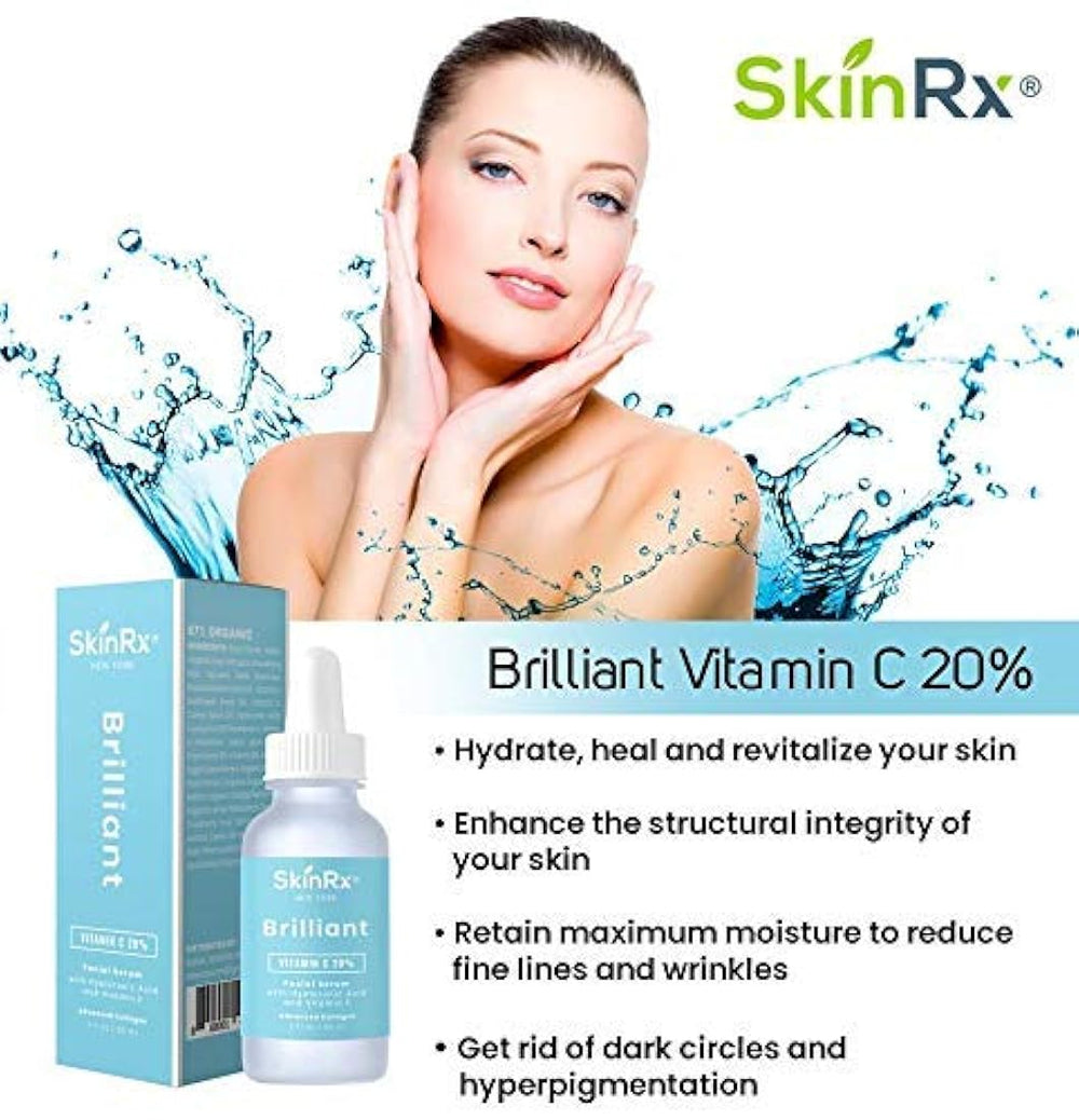 Sérum facial de vitamina C brillante con ácido hialurónico