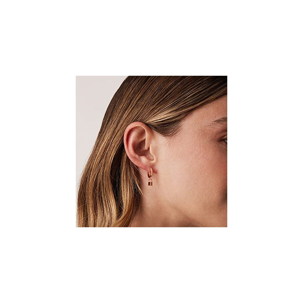 Aretes chapados en oro de con bisagras para mujer