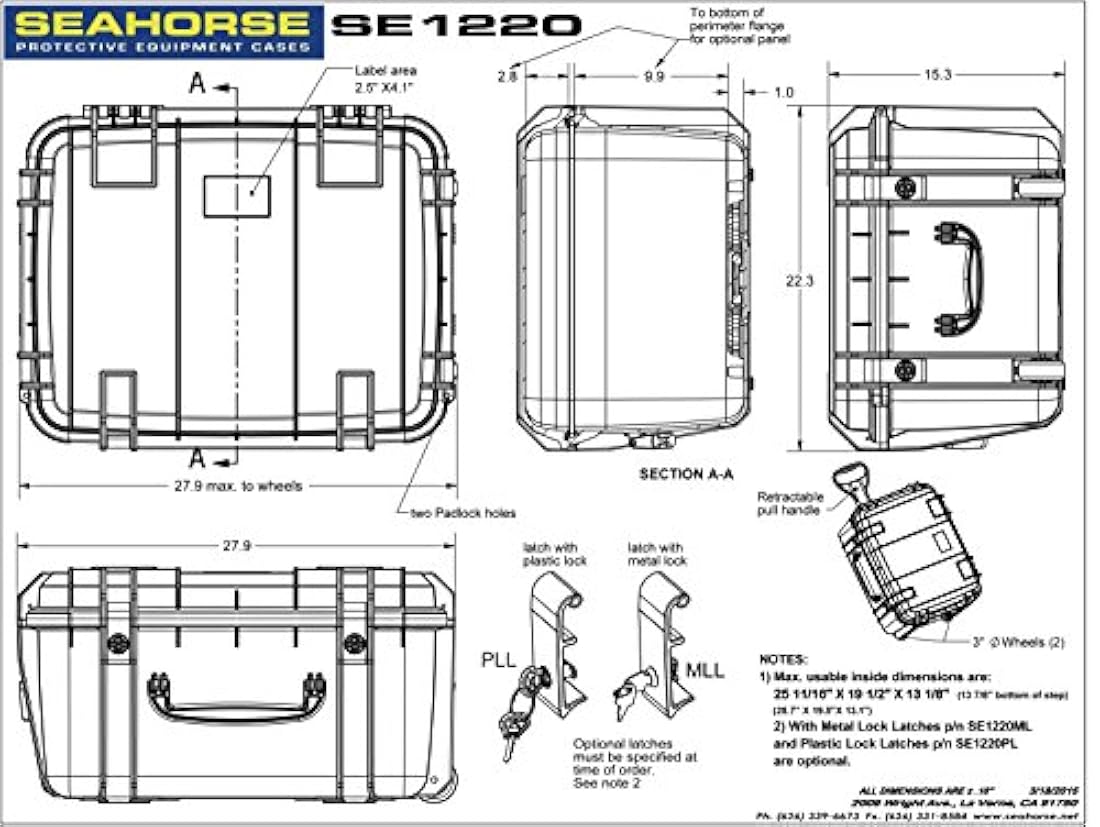 Funda protectora con ruedas con espuma Impermeable hermético