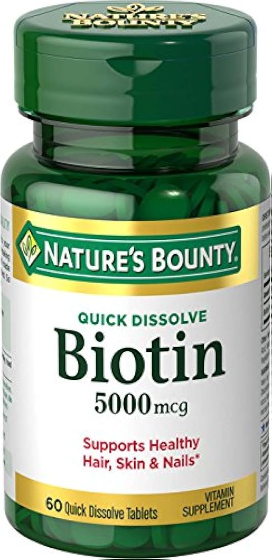 Suplemento de biotina soporta cabello saludable, piel y uñas