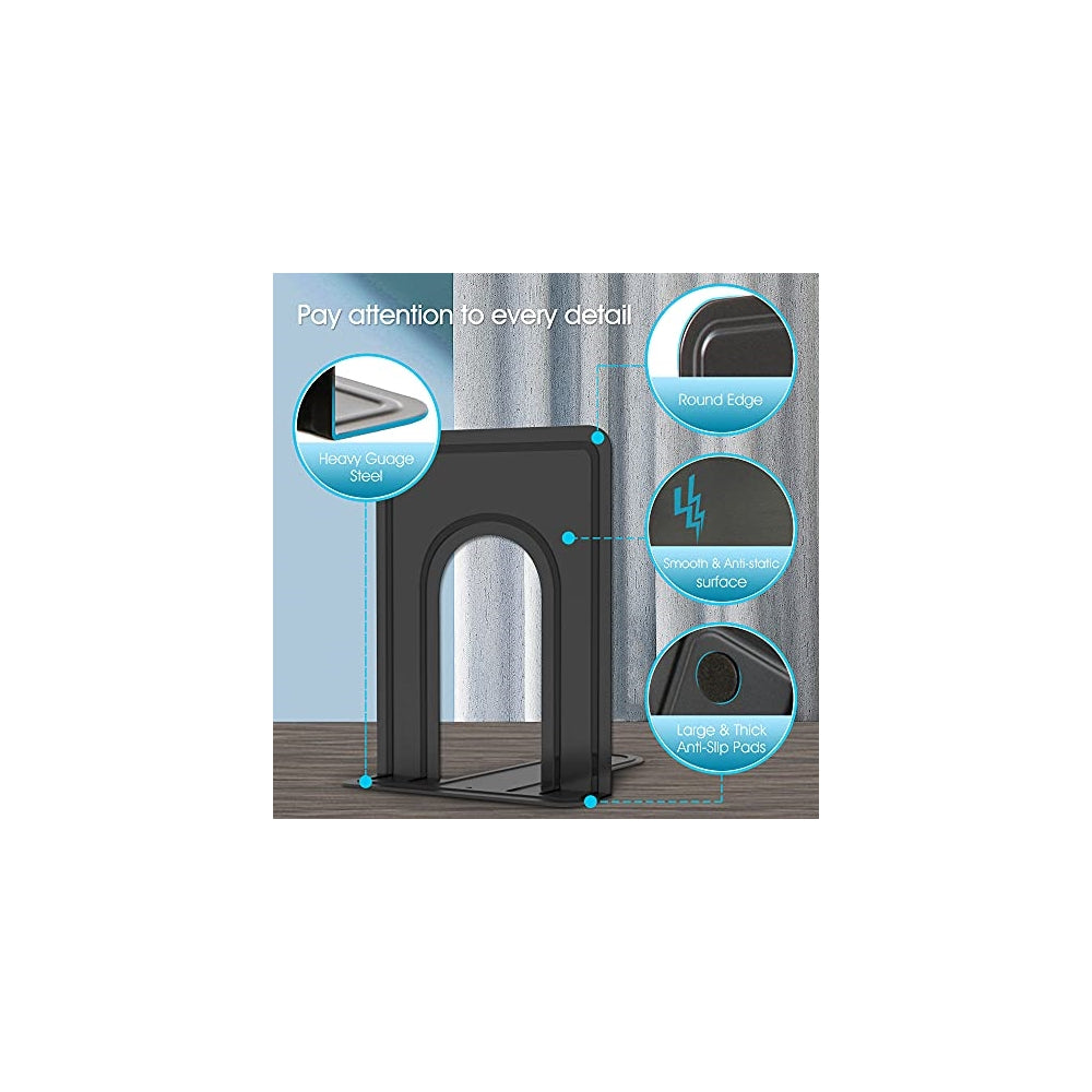 Sujetalibros para estantes, 14 piezas 7 pares