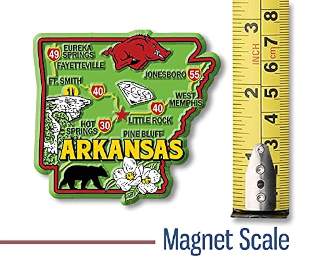 Imán decorativo dee estado colorido de Arkansas