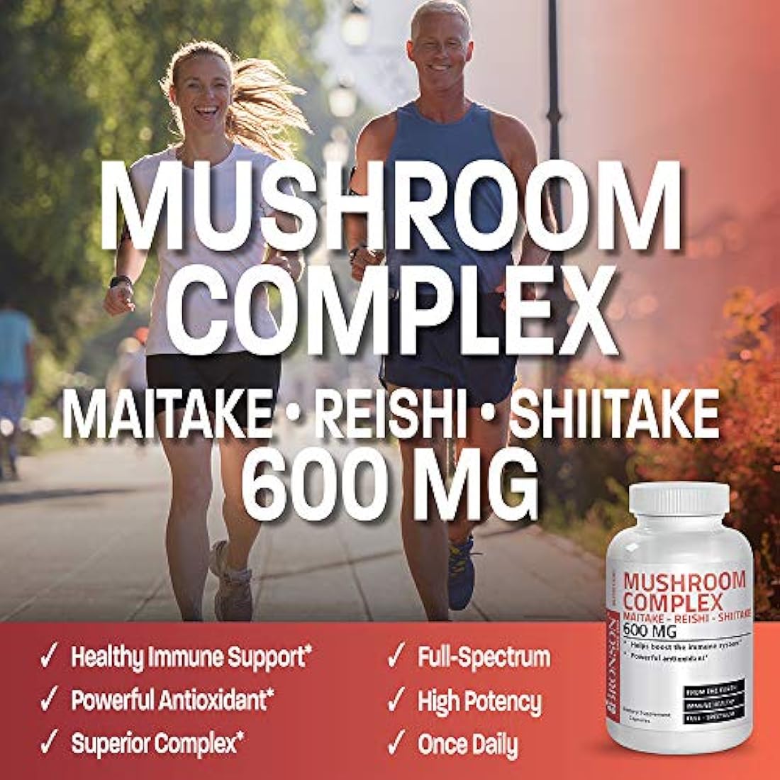 Bronson seta complejo, Maitake-Reishi - Shitake 600 mg, 120