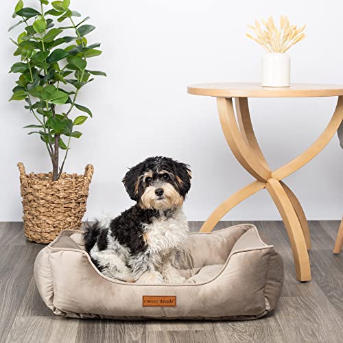 Modern Threads Luxury Dog Bed, Tufted Velvet Cuddler, for Small to Medium Dogs, Machine Washable