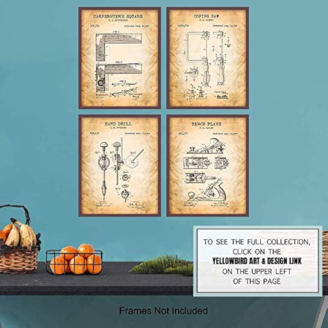 Conjunto de póster de arte de pared Decoración rústica 8x10