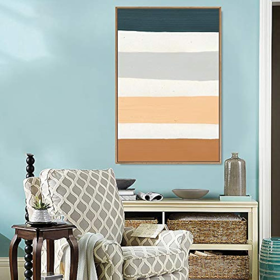 Lienzo enmarcado para pared, diseño abstracto.