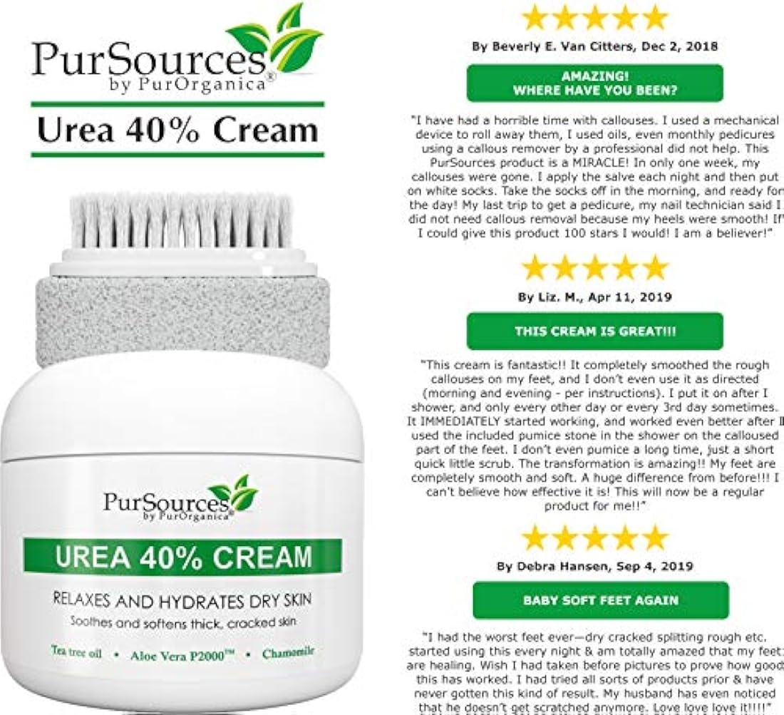 Crema para los pies de urea al 40 % 4 onzas