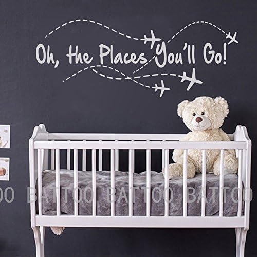 Vinilo de Pared BATTOO - Avión - Cita para Guardería - 30x11.5