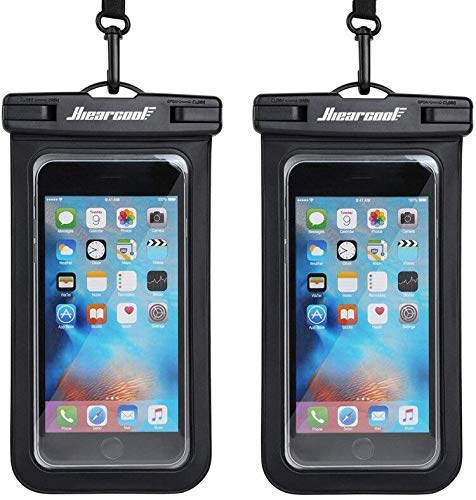 Hiearcool - Funda impermeable IPX8, universal y compatible con celular iPhone 12, Pro 11, Pro Max, XS, Max, XR, X, 8, 7, Samsung Galaxy S10, S9, Google Pixel 2 y HTC hasta 7 pulgadas, 2 unidades