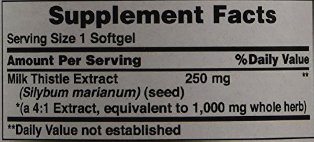 Puritans Pride - Extracto de leche de cardo 180 cápsulas