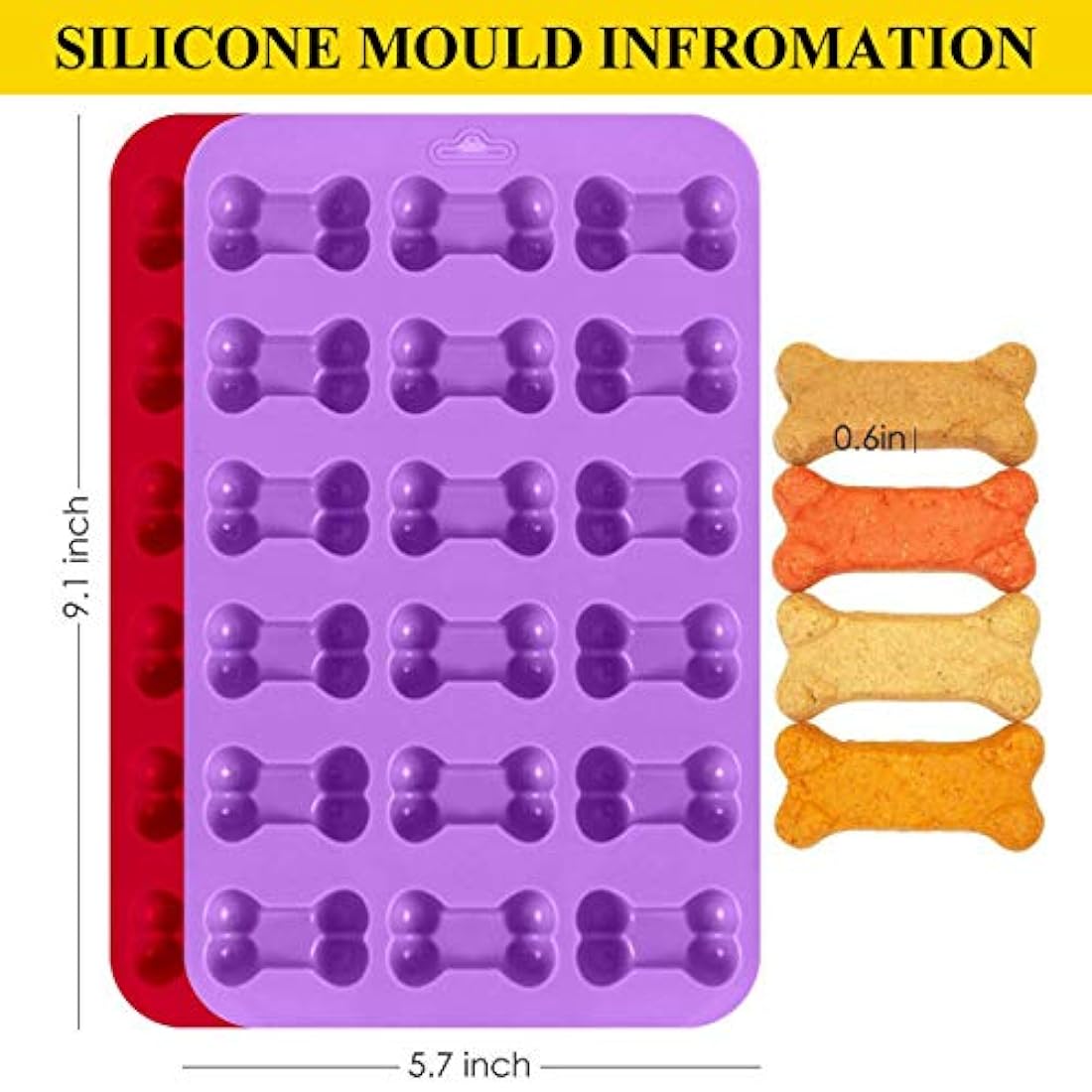 Moldes, Juego de 6 moldes de silicona de grado alimenticio