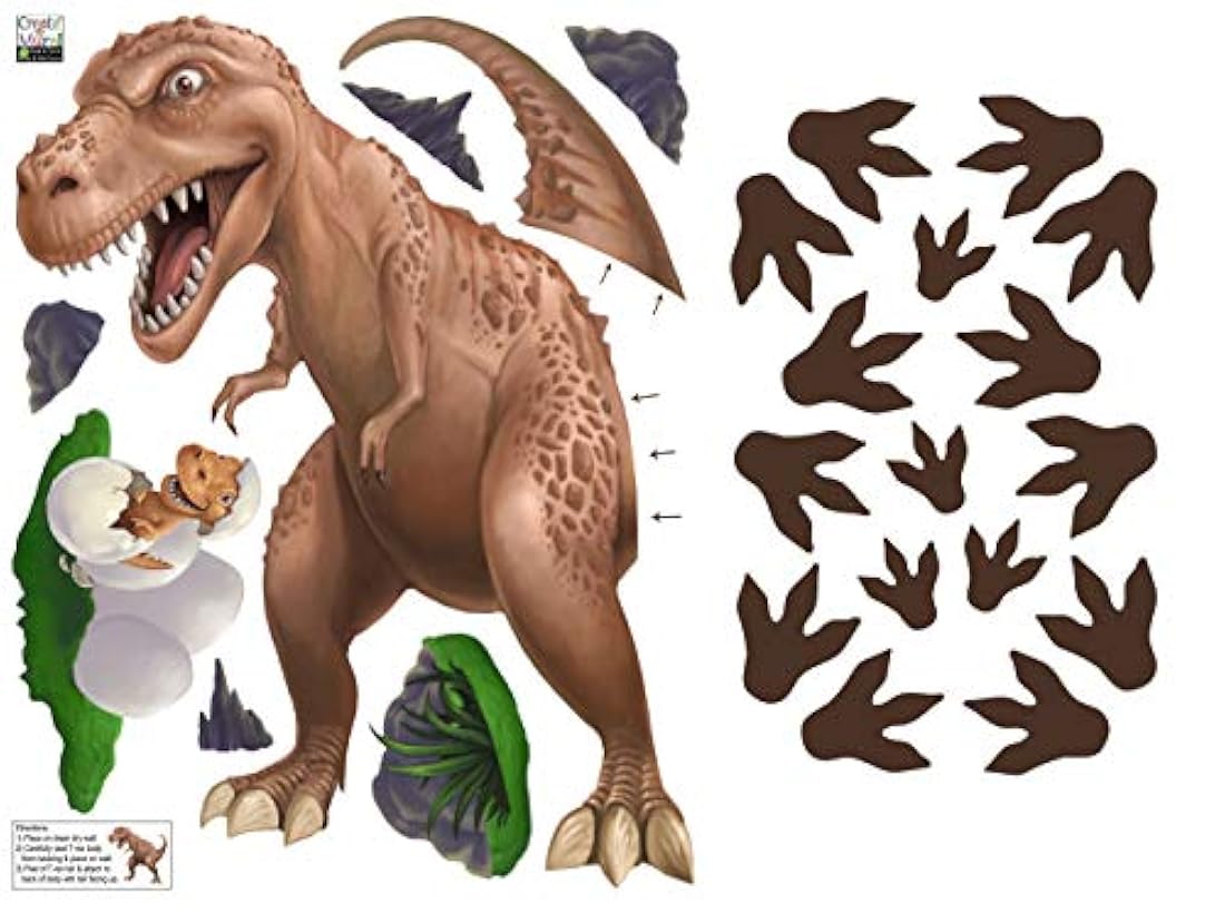 Dinosaurio T-Rex Daddy n Baby Footprints Vinilos decorativos