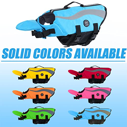 EMUST Chalecos salvavidas ajustables para perros pequeños con flotabilidad mejorada, chaleco de natación para perros pequeños con mango de rescate duradero, azul, XS