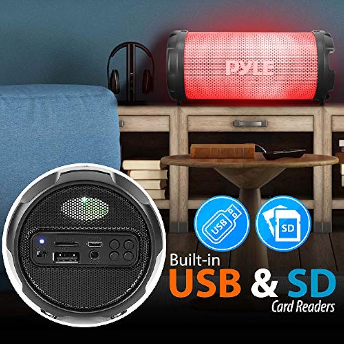 Parlantes Portátiles inalámbrico PYLE-HOME PBMSPRG3