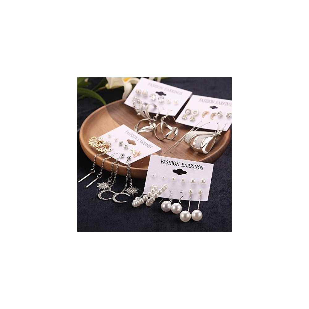 Aretes colgantes de gota para mujeres 68 pares