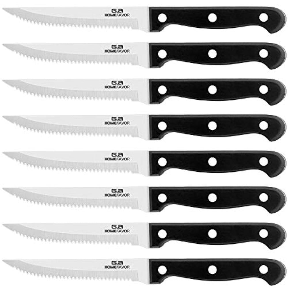 G.a HOMEFAVOR - Cuchillo para carne, acero inoxidable,negro