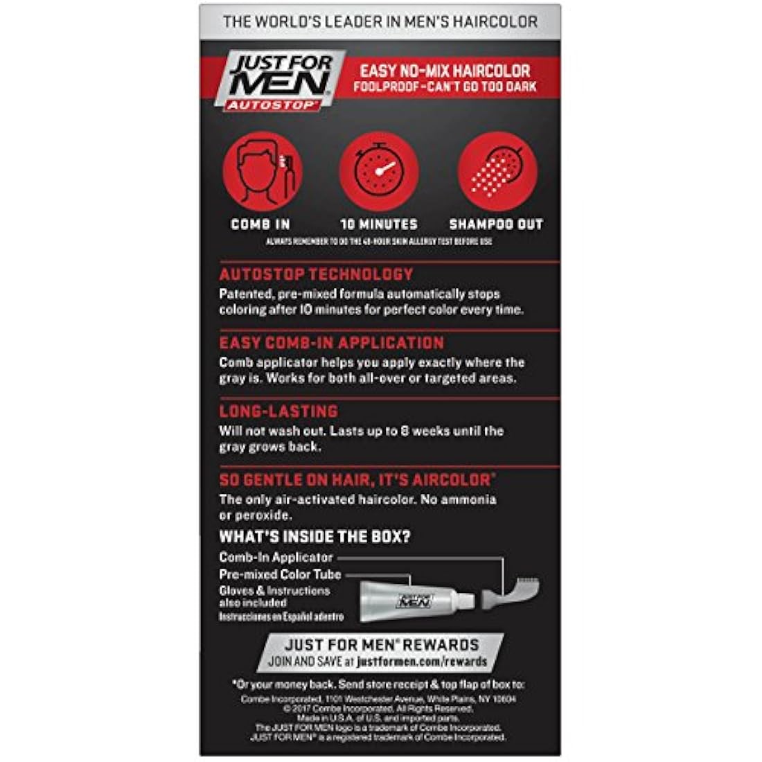 Solo para hombres tintura química para el cabello Negro