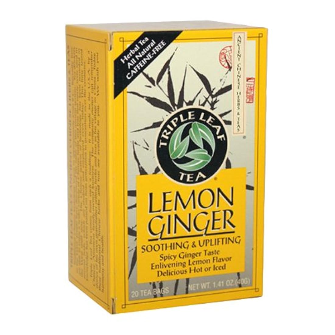 Triple hojas té jengibre bolsas de té, limón, 20 unidades
