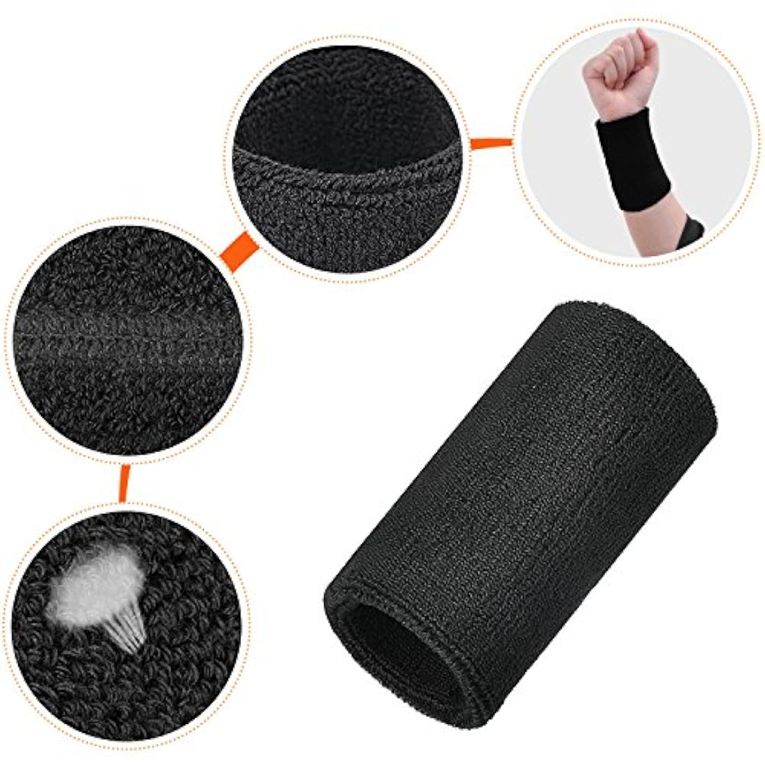 Muñequera deportiva elástica de algodón para deportes 5.9