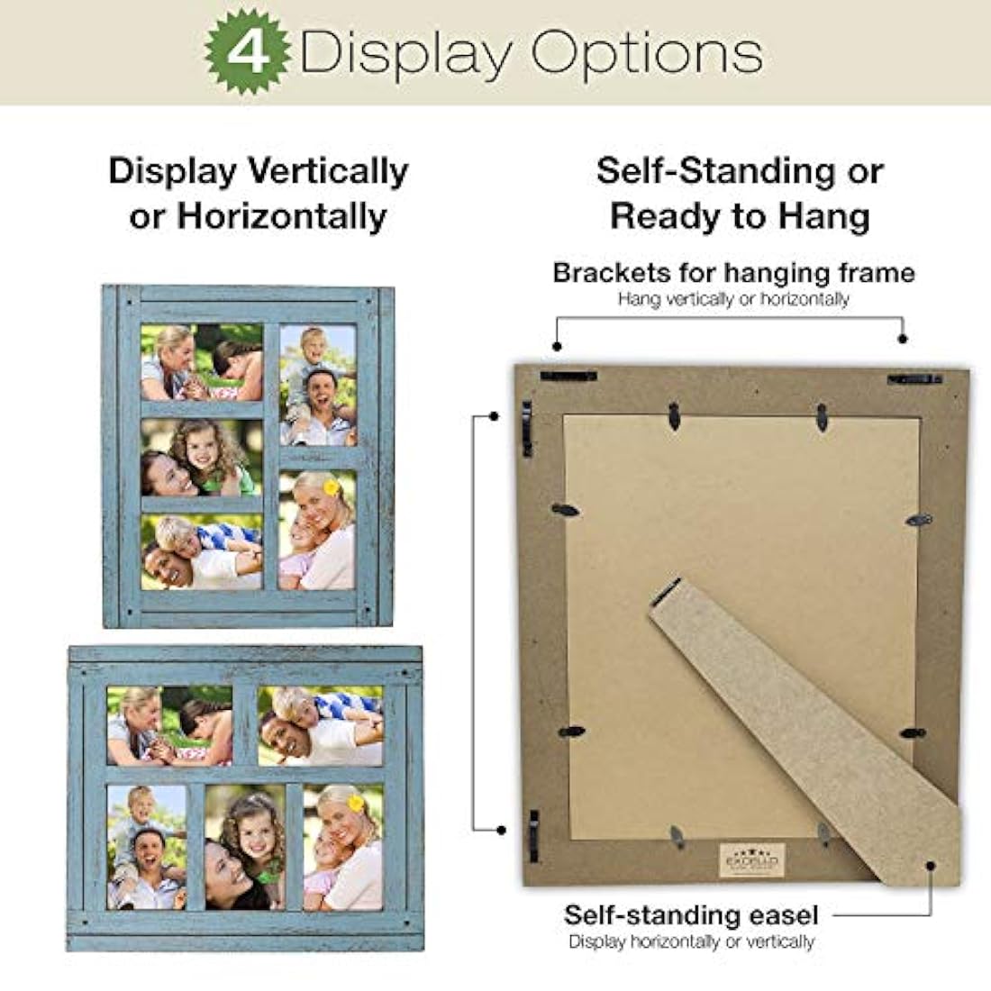 Marcos de fotos de collage de madera rústica