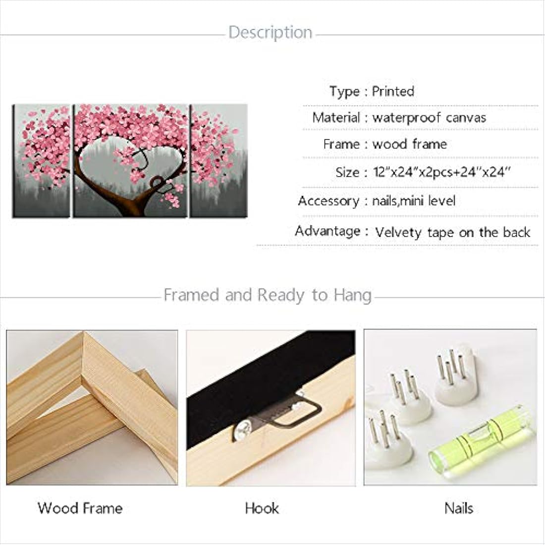 Sechars - 3 piezas de arte de pared para sala de estar