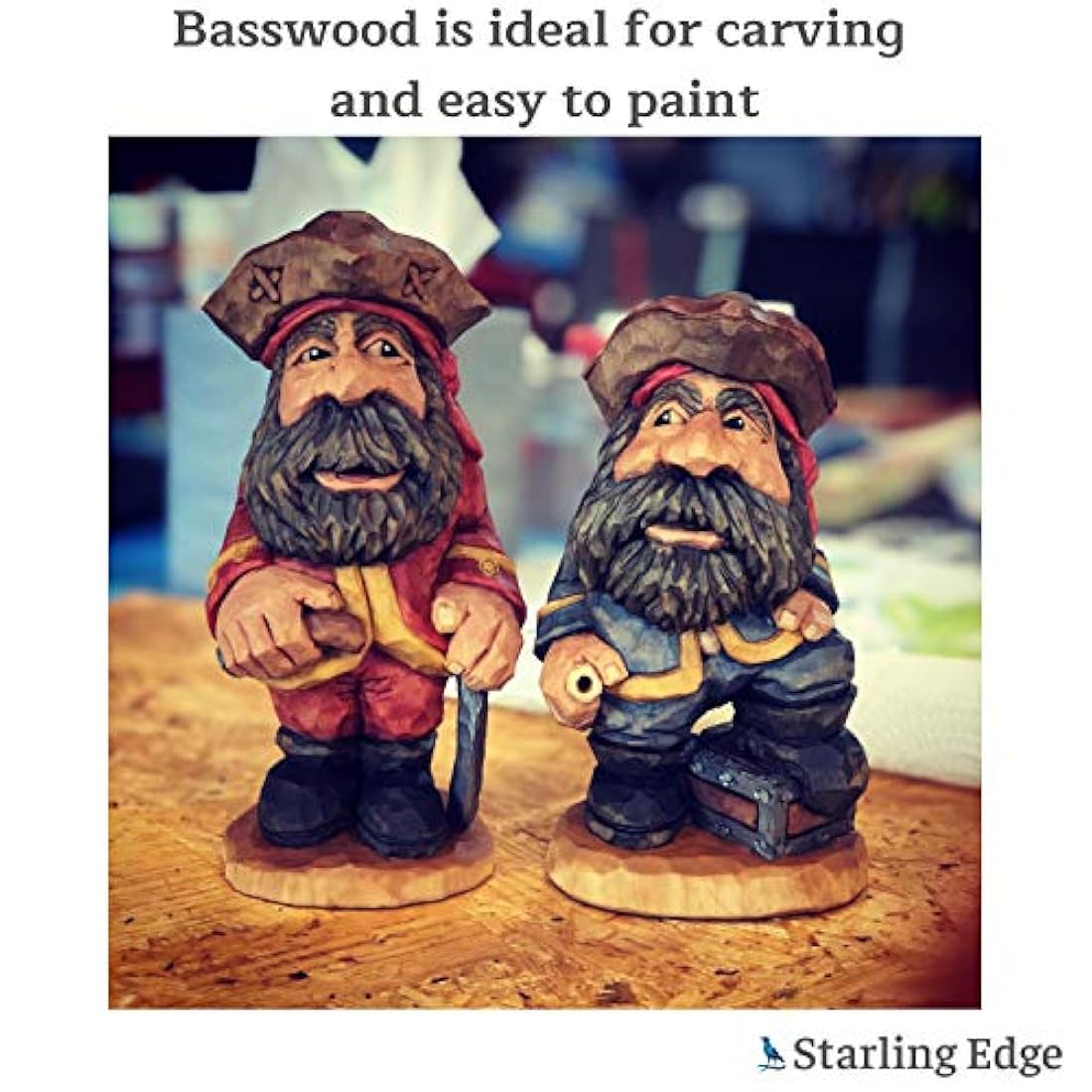 Kit de tallado de madera con bloques en blanco sin terminar