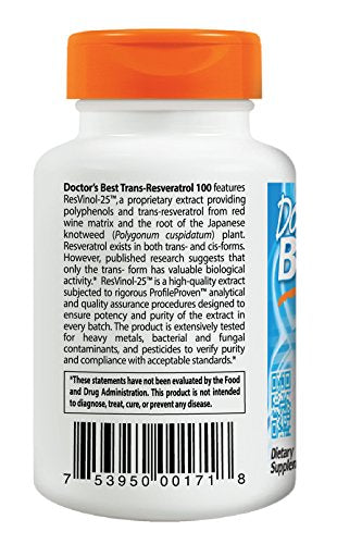 Doctor's Best, Trans-Resveratrol con ResVinol