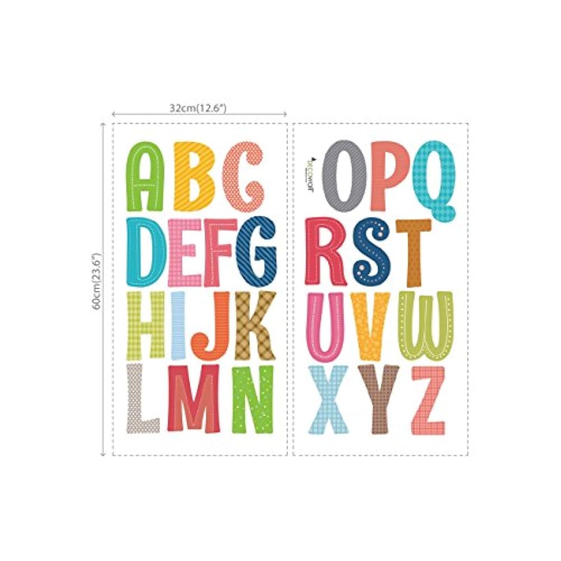 DECOWALL DA-1701A - Pegatinas de pared extraíbles, alfabeto