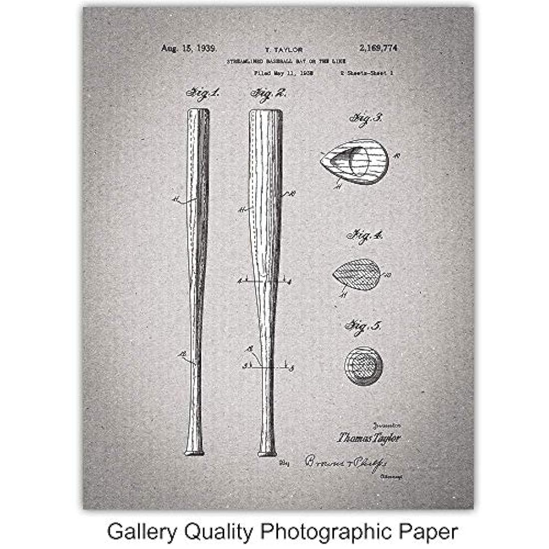 Impresiones de arte de patente de béisbol